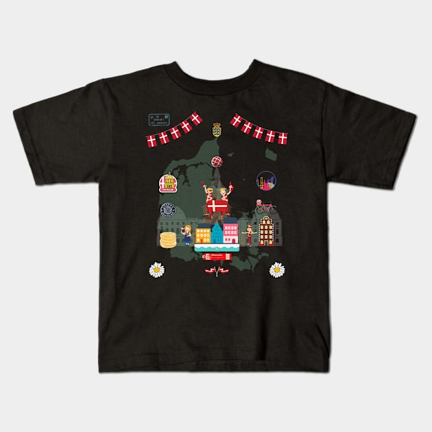 Denmark style Kids T-Shirt by Funtomass